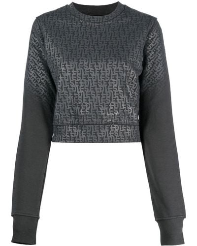 DIESEL Sweatshirt mit Monogramm-Print - Schwarz