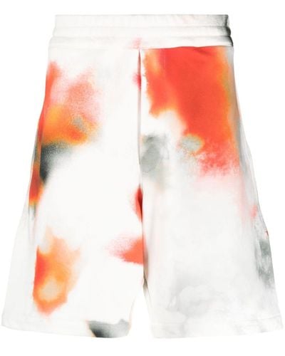Alexander McQueen Bermuda Shorts Met Tie-dye Print - Wit