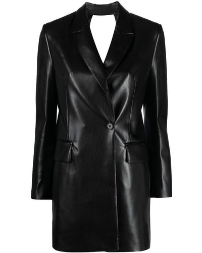 MSGM Faux-leather Mini Blazer Dress - Black