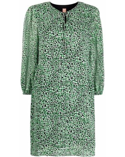 BOSS Graphic-print Long-sleeve Dress - Green