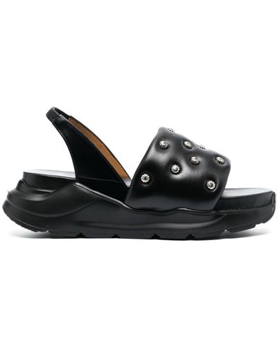 Toga Stud-embellished Slingback Sandals - Black