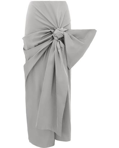 Alexander McQueen Bow-detail Maxi Skirt - Gray