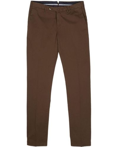 PT Torino Slim-fit Cotton Trousers - Brown