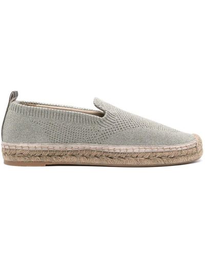 Brunello Cucinelli Lamé Knitted Espadrilles - Grey