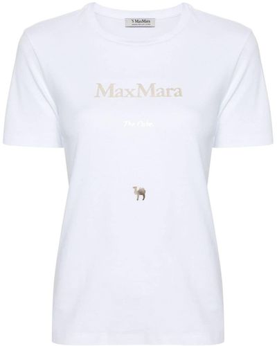 Max Mara Text-print Cotton T-shirt - White