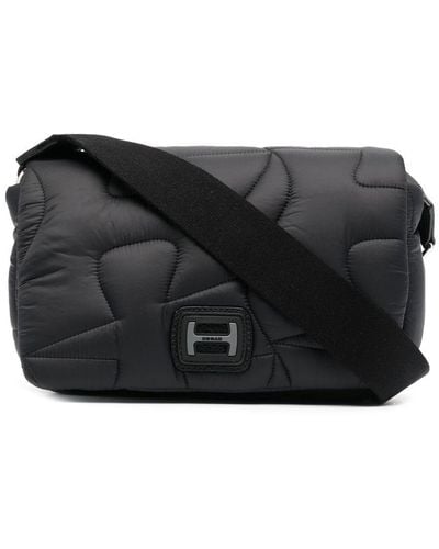 Hogan Quilted Technical Fabric Crossbody Bag - Black