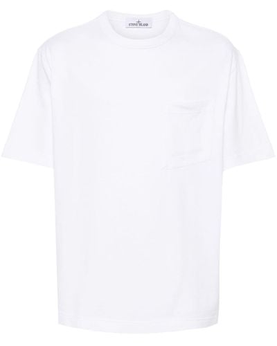 Stone Island Logo-Print Jersey T-Shirt - White