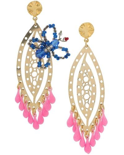 Amir Slama Butterfly Earrings - Pink