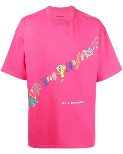 Martine Rose T-shirt Met Tekst - Roze