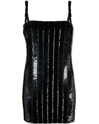 The Attico Rue Embellished Mini Dress - Black