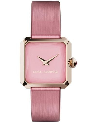 Dolce & Gabbana Sofia Square-face 24mm Watch - Pink