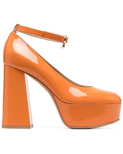 Gianvito Rossi High-shine Finish 120mm Court Shoes - Orange