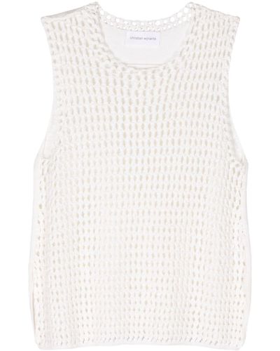 Christian Wijnants Kochet Open-knit Vest - White