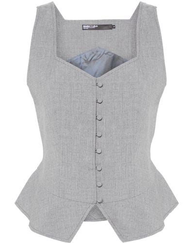 Bimba Y Lola Mélange-effect Buttoned Vest - Grey