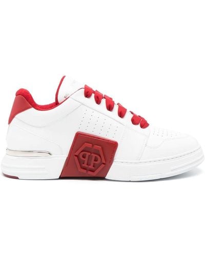 Philipp Plein Royal Street Logo-embossed Sneakers - Red