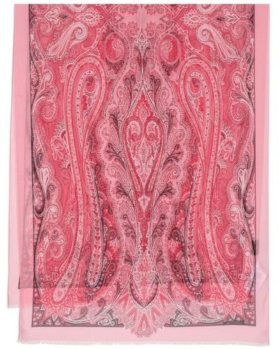 Etro Paisley-print Silk Scarf - Pink