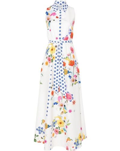 Borgo De Nor Paloma floral-print maxi dress - Bianco