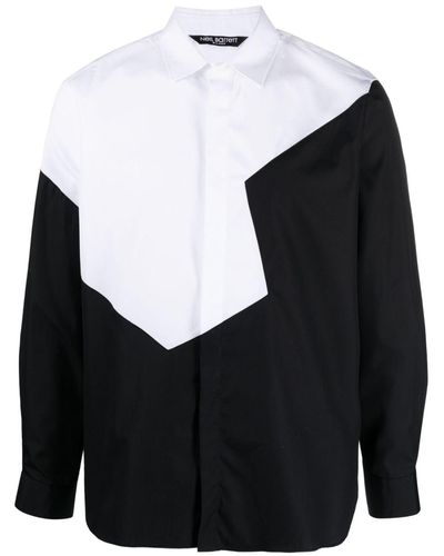 Neil Barrett Panelled Cotton Shirt - Black