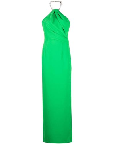 Solace London Riva ビジュートリム イブニングドレス - グリーン