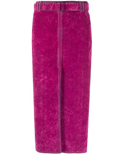 Sunnei Belted Cotton Midi Skirt - Pink