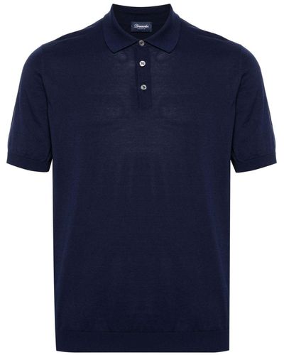 Drumohr Fine-knit Polo Shirt - Blue