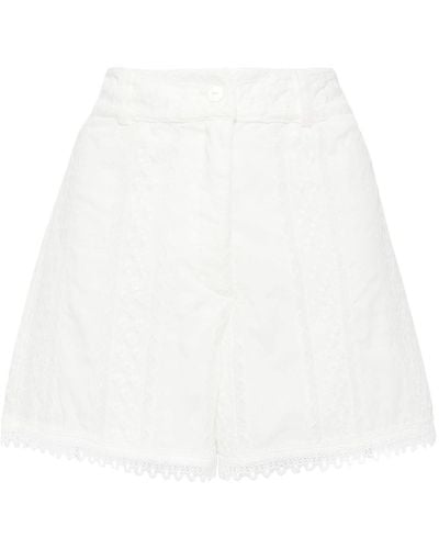 Waimari Lace-detailing High-rise Shorts - White