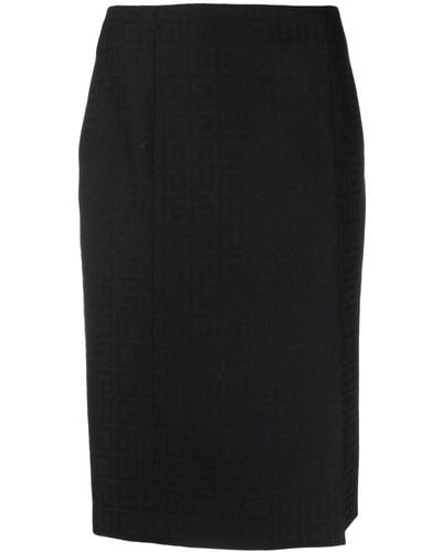 Givenchy G-monogram Wool Midi Skirt - Black