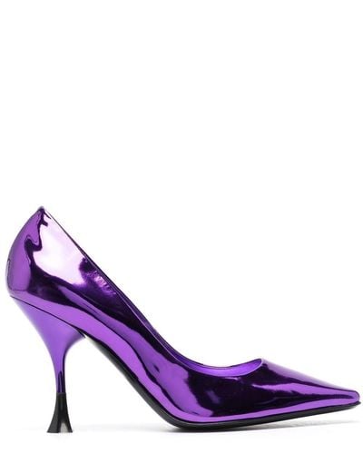 3Juin Metallic-effect 95mm Heel Court Shoes - Purple
