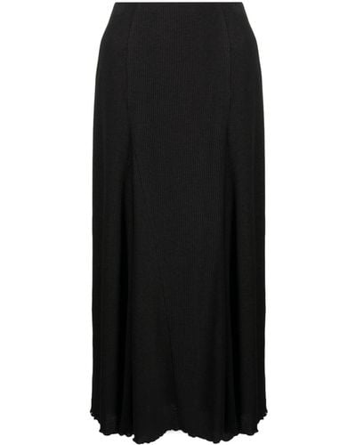 GOODIOUS Falda midi con cintura alta - Negro