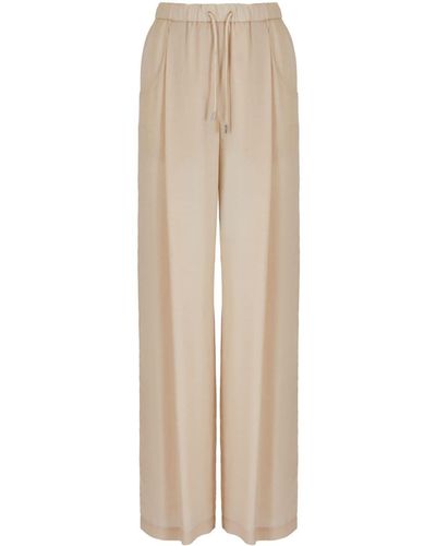 Emporio Armani Drawstring-detailed Straight-leg Pants - Natural