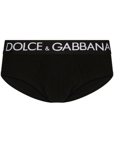 Dolce & Gabbana Logo-print Cotton Briefs (set Of Two) - Black