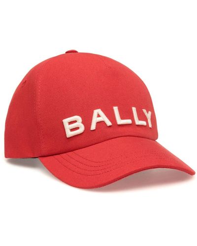Bally Baseballkappe mit Logo-Stickerei - Rot