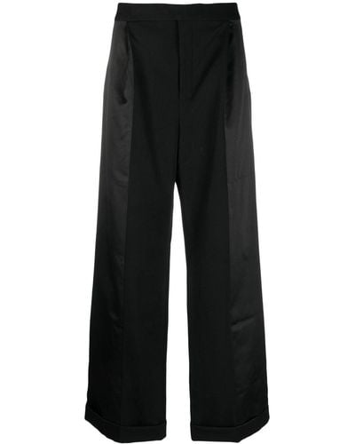 Saint Laurent Pantalones de vestir anchos - Negro