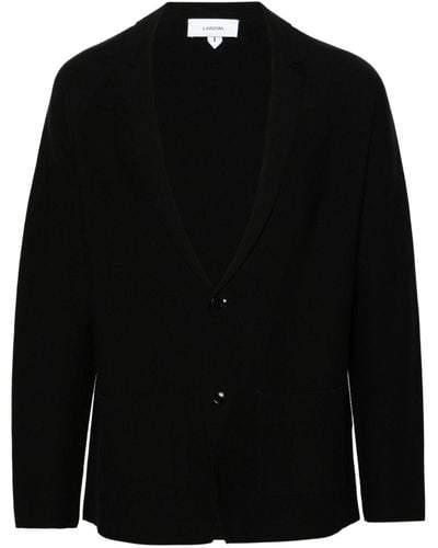 Lardini Single-breasted Knitted Blazer - Black