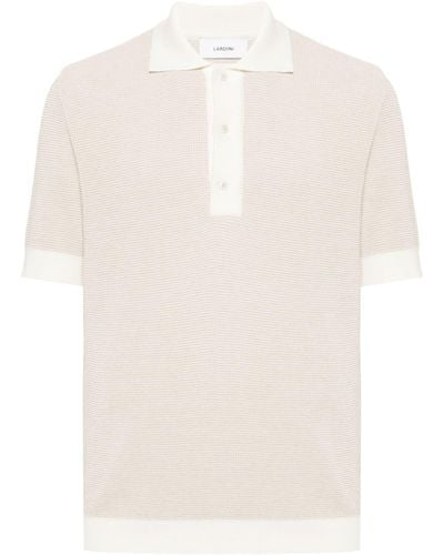 Lardini Fijngebreid Poloshirt - Wit