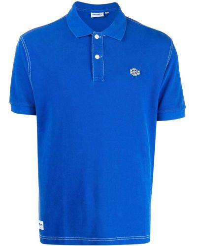 Chocoolate Logo-patch Cotton Polo Shirt - Blue