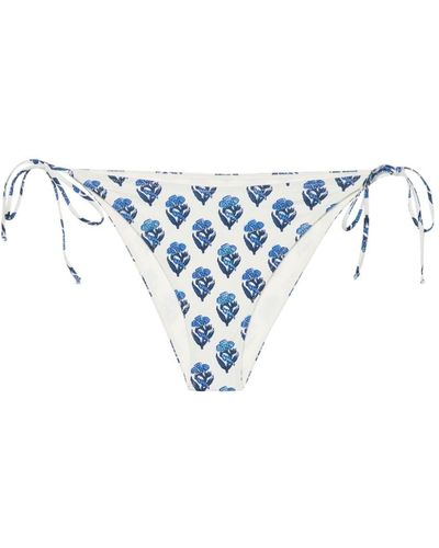 Mc2 Saint Barth Jaipur-flower-print Bikini Bottom - Blue