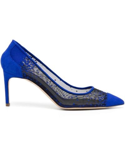 Rupert Sanderson Aquila 95mm Mesh Court Shoes - Blue