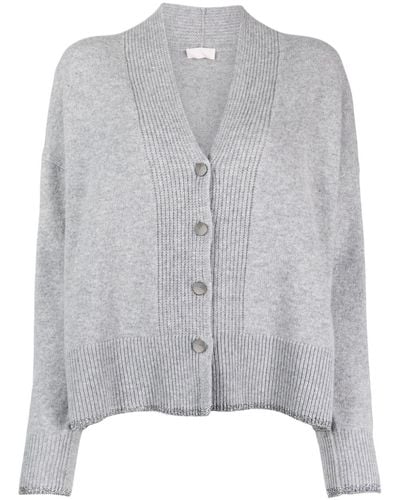 Liu Jo Knitted Wool Cardigan - Grey
