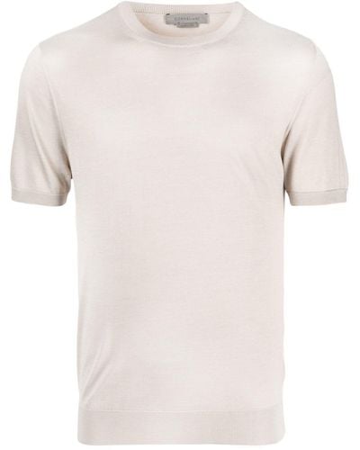 Corneliani T-Shirt aus Seide - Weiß