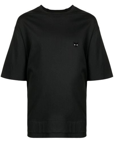ZZERO BY SONGZIO T-shirt en coton à patch logo - Noir