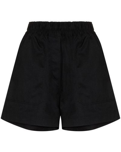 Lee Mathews Drill Elasticated-waist Shorts - Black