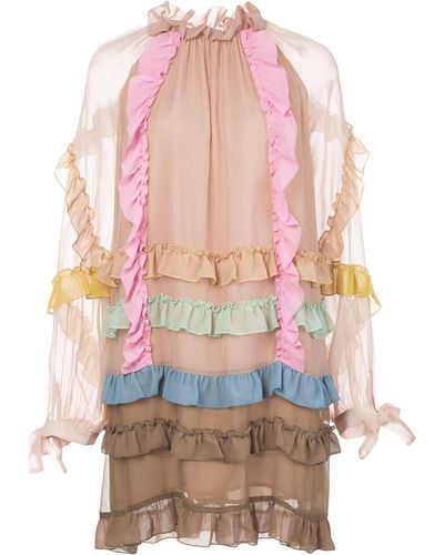 Cynthia Rowley Avery Ruffle Trim Dress - Multicolor