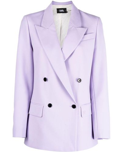 Karl Lagerfeld Tailored Double-breasted Blazer - Purple