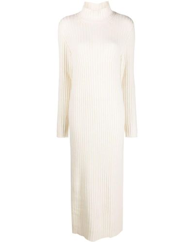 Simonetta Ravizza Annecy High-neck Cashmere-wool Dress - White