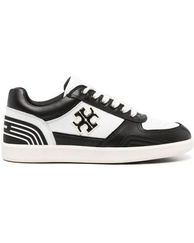 Tory Burch Clover Court Colour-block Leather Sneakers - Black