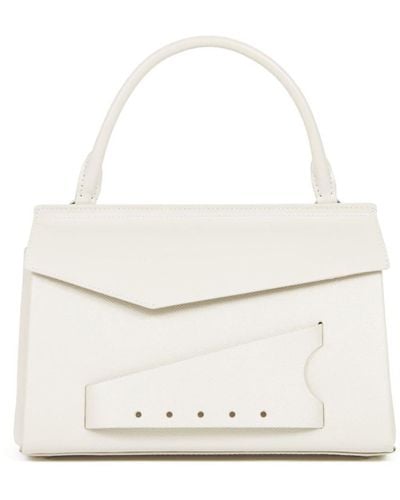 Maison Margiela Snatched Leather Tote Bag - White