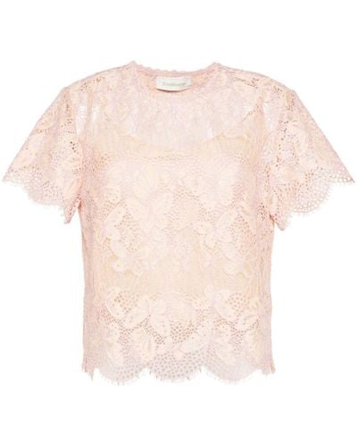 Zimmermann Harmony Lace Top - Pink