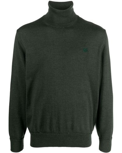 Etro Roll-neck Virgin Wool Sweater - Green
