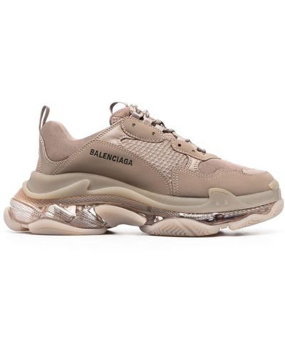 Balenciaga Triple S Clear Sole Sneakers - Brown